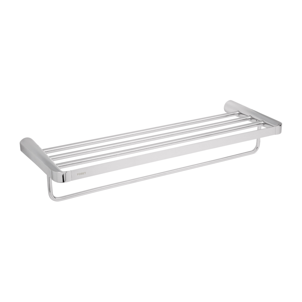Repisa de latón portatoalla en acabado cromo, FOSET RIVIERA RIA-78