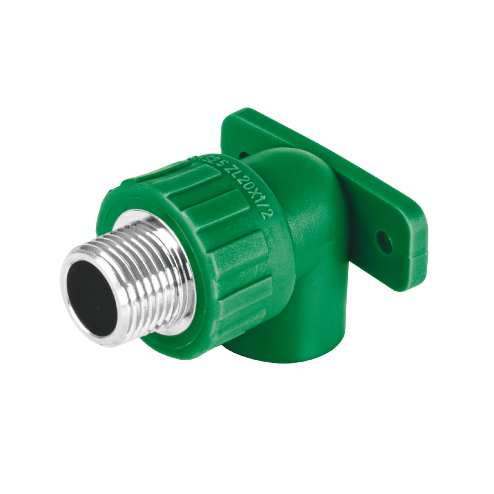 Codo oreja 90° PPR,  1/2', macho con inserto metálico, FOSET CV-591