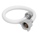 Manguera p/WC, vinilo blanco, 1/2x7/8', 35cm, plástico/latón FWC-P35B