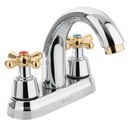 Mezcladora lavabo 4' cromo-oro, nariz curva, cruceta, AQUA AQM-51G