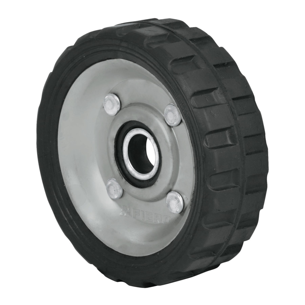 Rueda de hule sólido 4-1/2' para diablo, un balero, PRETUL RD-41