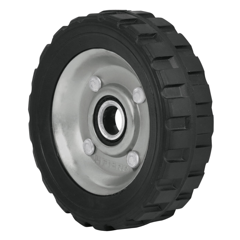 Rueda de hule sólido 5' para diablo, un balero, PRETUL RD-51