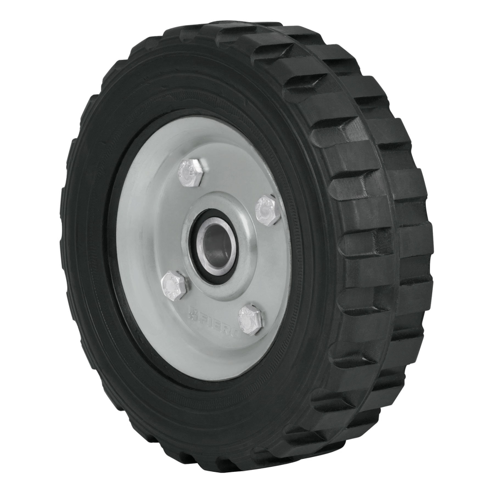 Rueda de hule sólido imponchable 7', doble balero, PRETUL RD-72