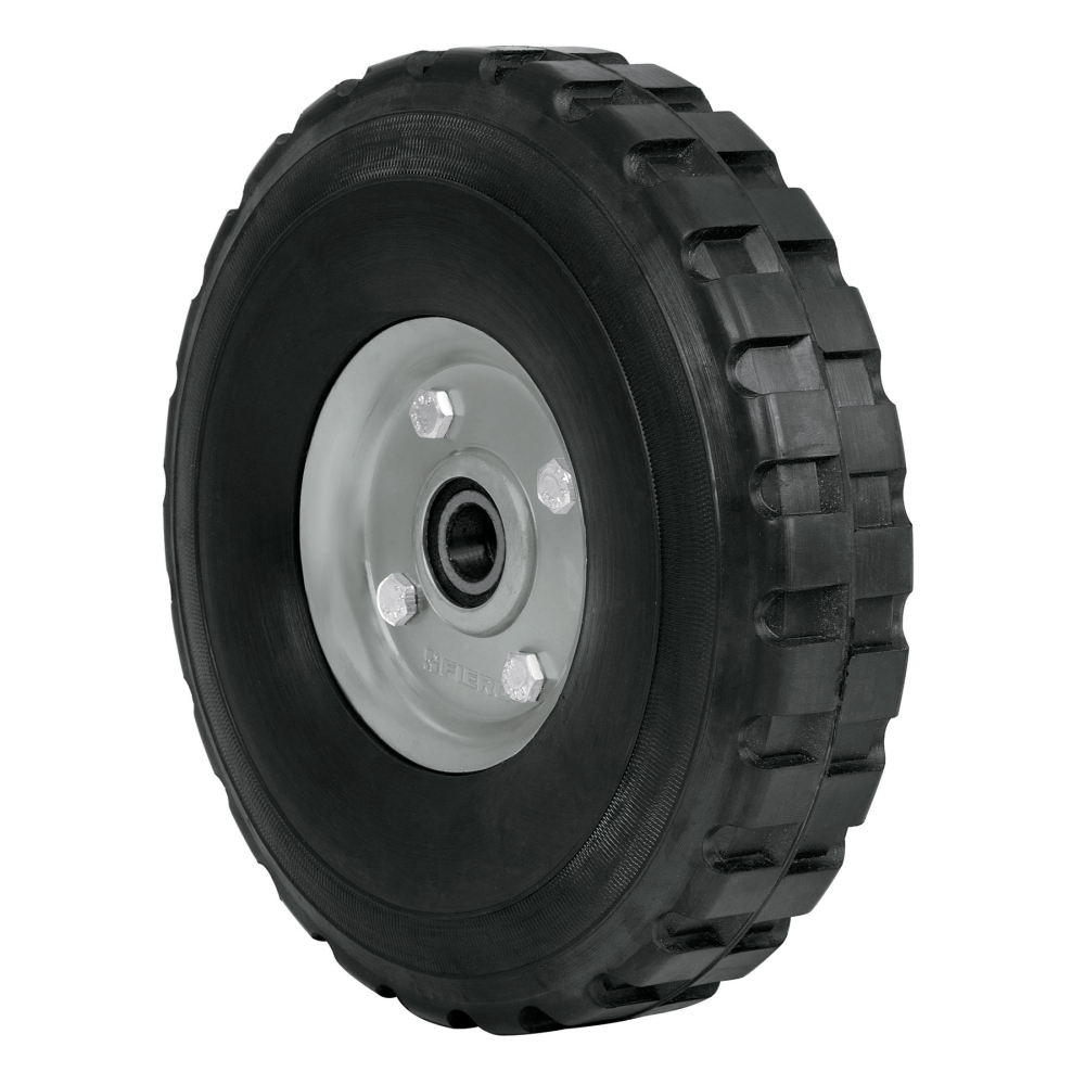 Rueda de hule sólido imponchable 9', doble balero, PRETUL RD-92
