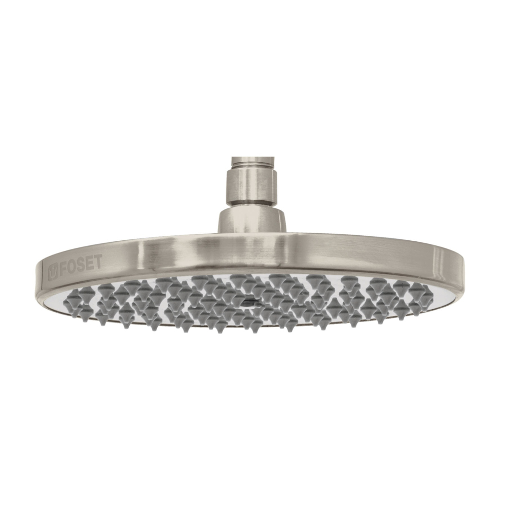 Regadera satín 8' plato redondo, sin brazo, FOSET ELEMENT R-208SN