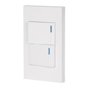 Placa armada 2 interruptores, 1.5 módulos, Española, blanco PA-APDO15-EB