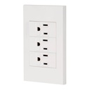 Placa armada 3 contactos, 1 módulo, Española, blanco PA-COTR-EB