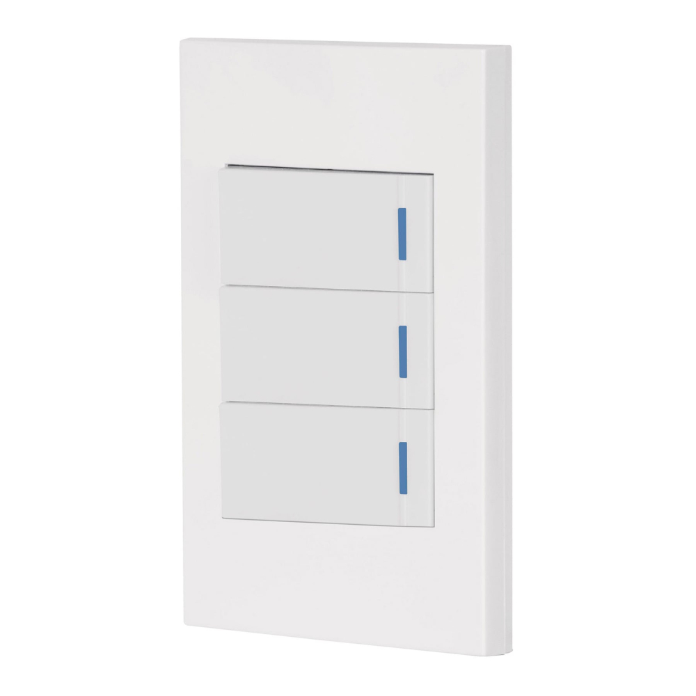 Placa armada 3 interruptores, 1 módulo, Española, blanco PA-APTR-EB