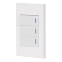 Placa armada 3 interruptores, 1 módulo, Española, blanco PA-APTR-EB
