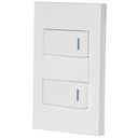 Placa armada 2 interruptores 1de 3vías,1 mod,Española,blanco PA-APDO1-EEB