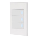 Placa armada 3 interruptores 1de 3vías,1 mod,Española,blanco PA-APTR-EEB