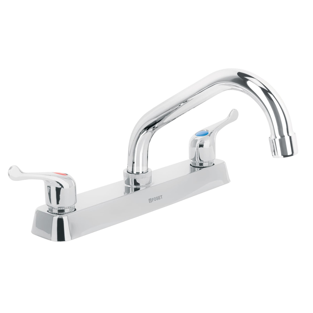 Mezcladora 8' fregadero cromo, cuello corto, palanca, BASIC F-317P