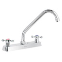 Mezcladora 8' fregadero cromo, cuello largo, cruceta, BASIC F-318E