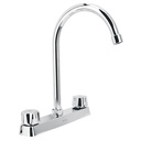 Mezcladora 8' fregadero cromo, cuello curvo,hexagonal, BASIC F-320