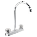 Mezcladora 8' fregadero cromo, cuello curvo, acrílico, BASIC F-320A