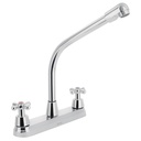 Mezcladora fregadero 8' cromo, cuello cobra, cruceta, AQUA AQF-89