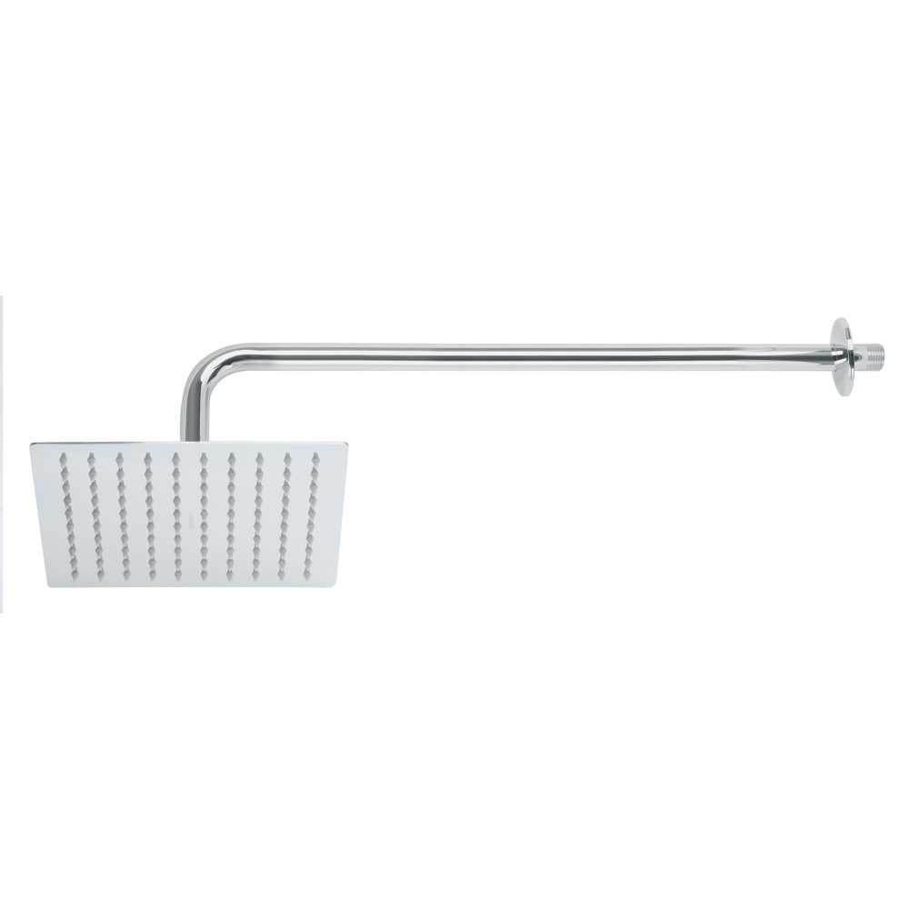 Regadera plato cuadrado 8' con brazo, cromo, FOSET RIVIERA R-308