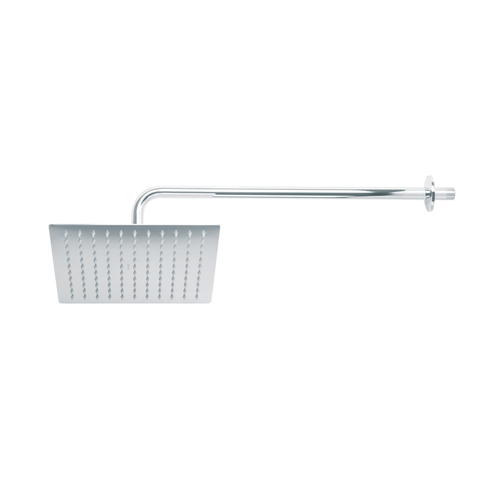 Regadera plato cuadrado 10' con brazo, cromo, FOSET RIVIERA R-310