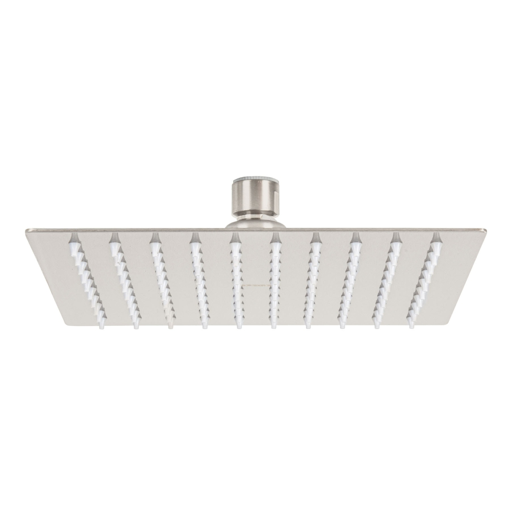 Regadera plato cuadrado 8' sin brazo, satín, FOSET RIVIERA R-308SN