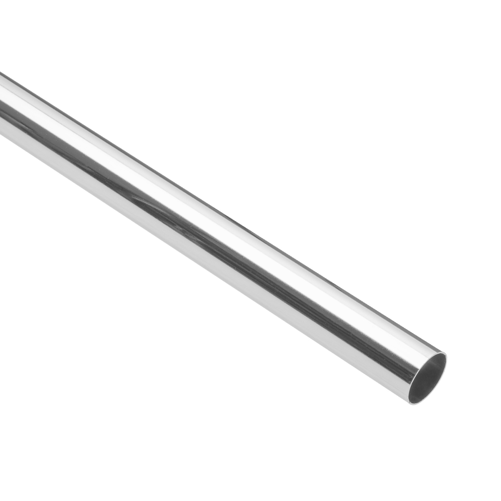 Tubo redondo para clóset, 2.4 m, cromo brillante, HERMEX TR-524