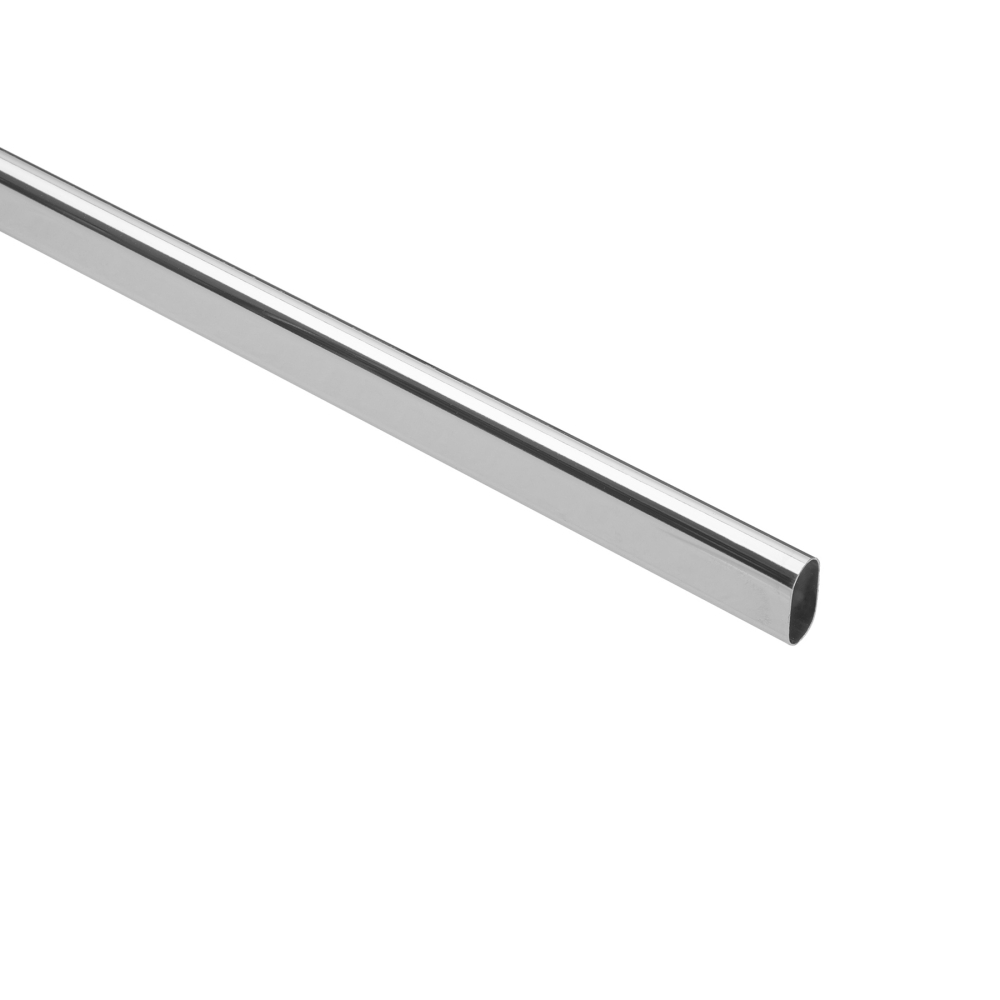 Tubo ovalado para clóset, 1.8 m, cromo brillante, HERMEX TO-518
