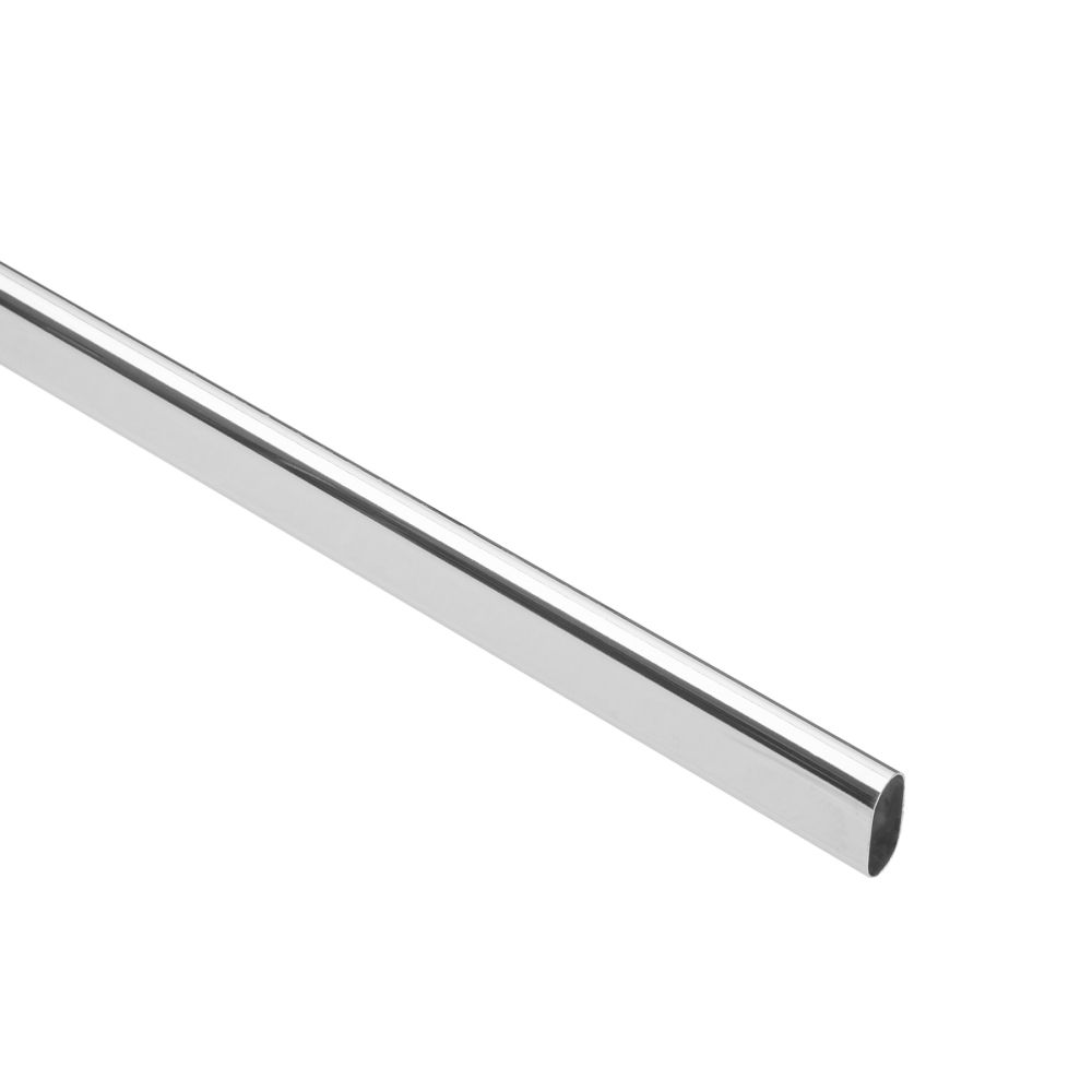 Tubo ovalado para clóset, 1.2 m, cromo brillante, HERMEX TO-512