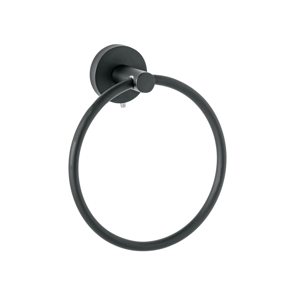 Toallero argolla metálico acabado negro, FOSET TÚBIG TBA-77M