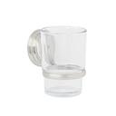 Portavaso cepillero satín con vaso de vidrio, FOSET AQUA AQA-81N