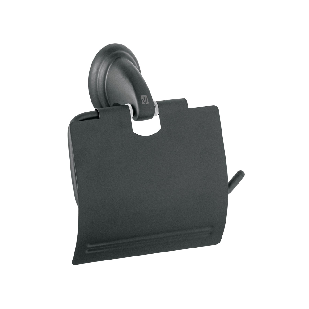 Portarrollo con cubierta, negro, FOSET AQUA AQA-82M