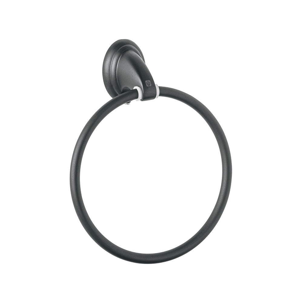 Toallero de argolla, negro, FOSET AQUA AQA-87M