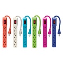 Multicontacto 16 AWG doméstico 6 entradas, colores a granel MUL-6EG