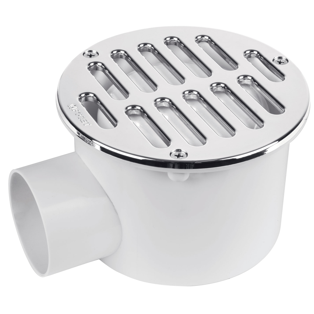 Coladera 5' salida lateral, ABS, rejilla cromada 3 tornillos COL-62