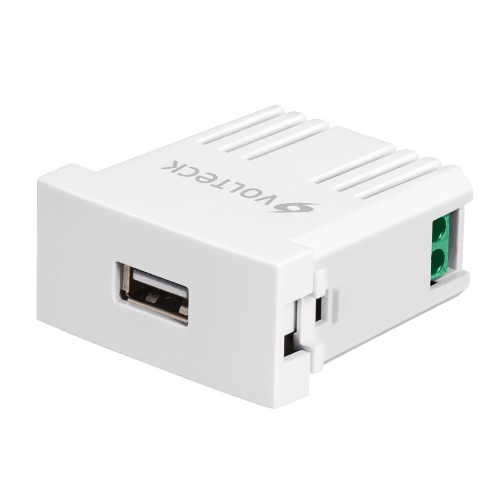 Cargador USB a la pared, 2.1A, línea Oslo, color blanco CUSB-OB