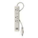Multicontacto 16 AWG 3 entradas 2 puertos USB supresor 300 J MUL-340U
