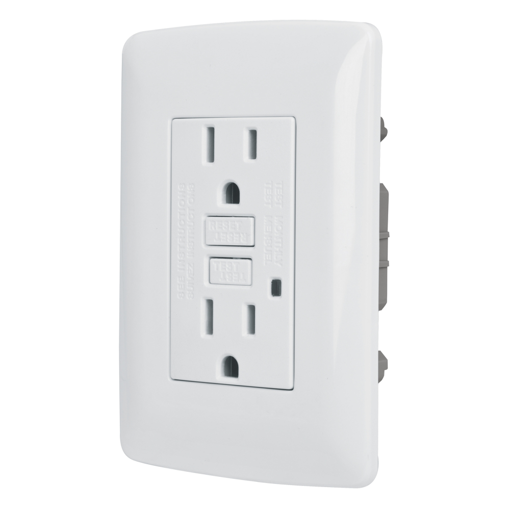 Contacto dúplex falla a tierra GFCI, blanco, línea Italiana CODO-GFCIB