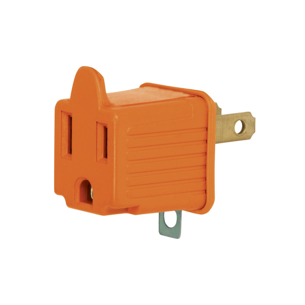 Clavija adaptadora de 3 a 2, naranja, granel, VOLTECK AD-32N-G