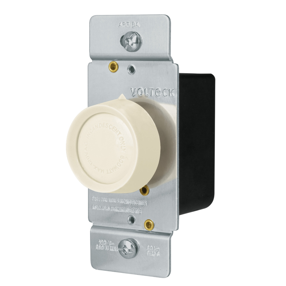 Atenuador de luz giratorio, Standard, marfil, VOLTECK DIM-S