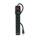 Multicontacto 14 AWG 6 entradas, 2 puertos USB, 850 J, negro MUL-615UN