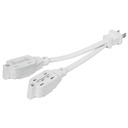Mini extensión eléctrica doméstica dual 10 cm, blanca EXDO-6