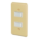 Placa armada 2 interruptores sencillos, línea Económica PA-APDO-E