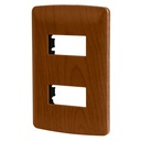 Placa 2 módulos de ABS, línea Italiana, acabado madera PPDO-IM