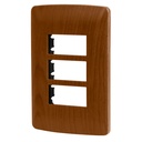 Placa 3 módulos de ABS, línea Italiana, acabado madera PPTR-IM