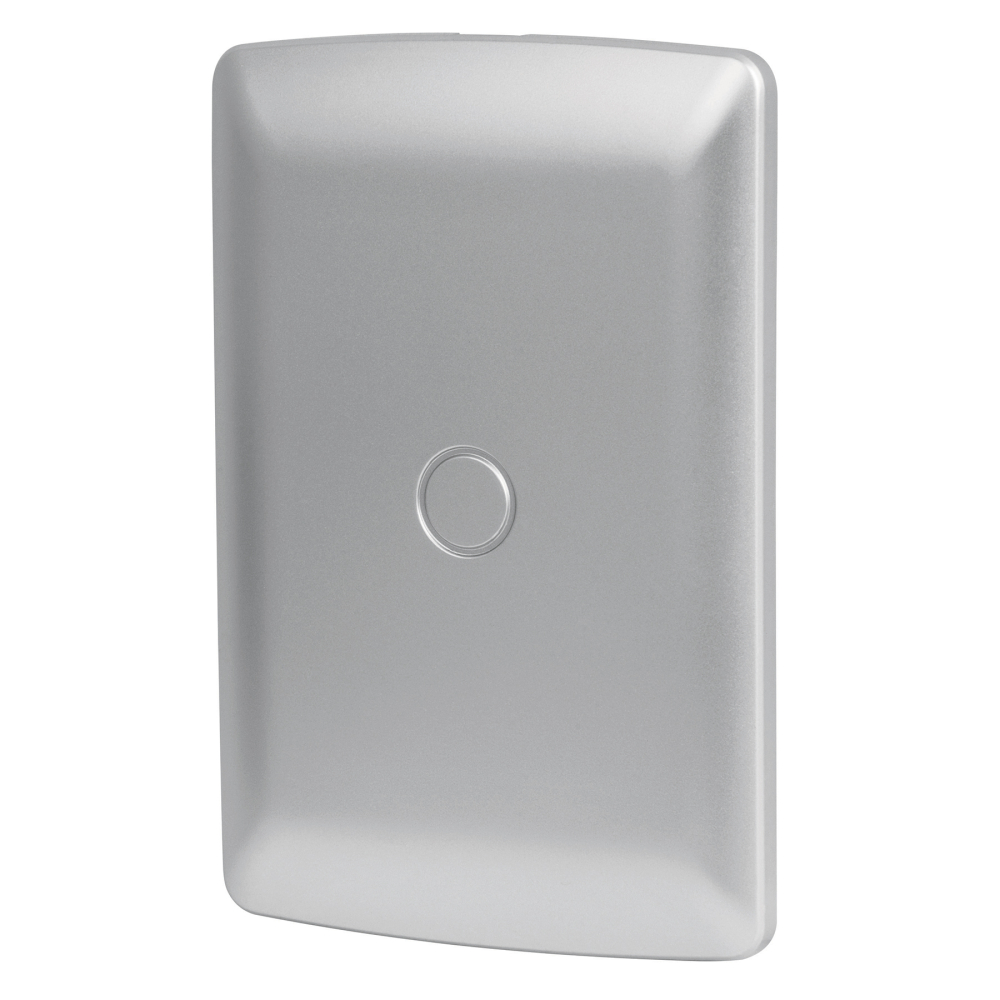 Placa de ABS ciega, línea italiana, color plata, VOLTECK PPC-IP