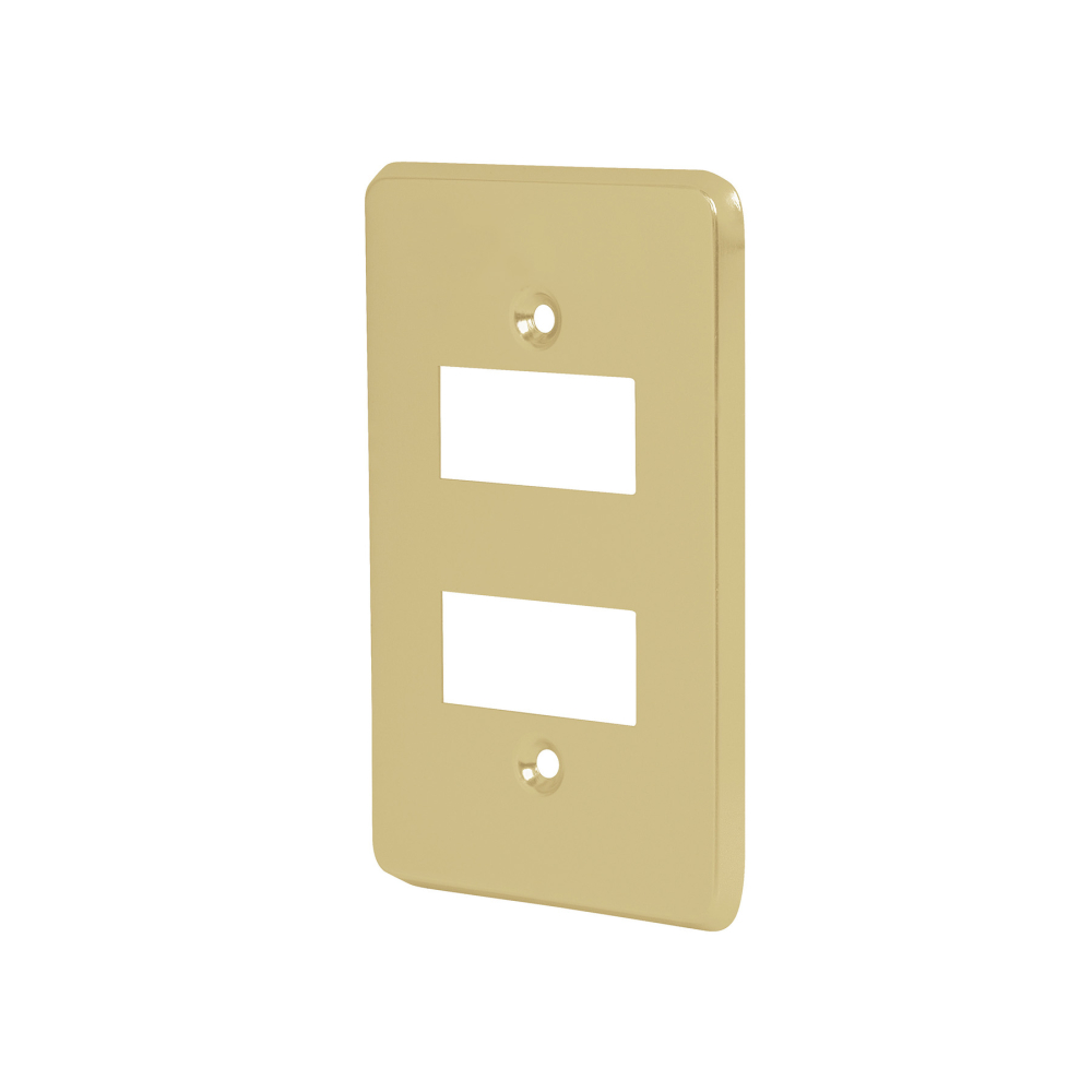Placa 2 módulos, de aluminio, línea Económica, VOLTECK PADO-E