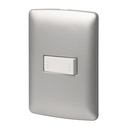 Placa armada 1 interruptor escalera plata, línea Italiana PA-APSE-EIP