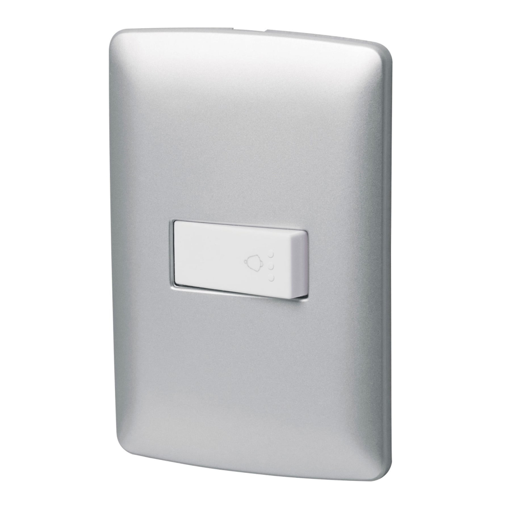 Placa armada con timbre, plata, línea Italiana, VOLTECK PA-TI-IP