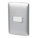 Placa armada con timbre, plata, línea Italiana, VOLTECK PA-TI-IP