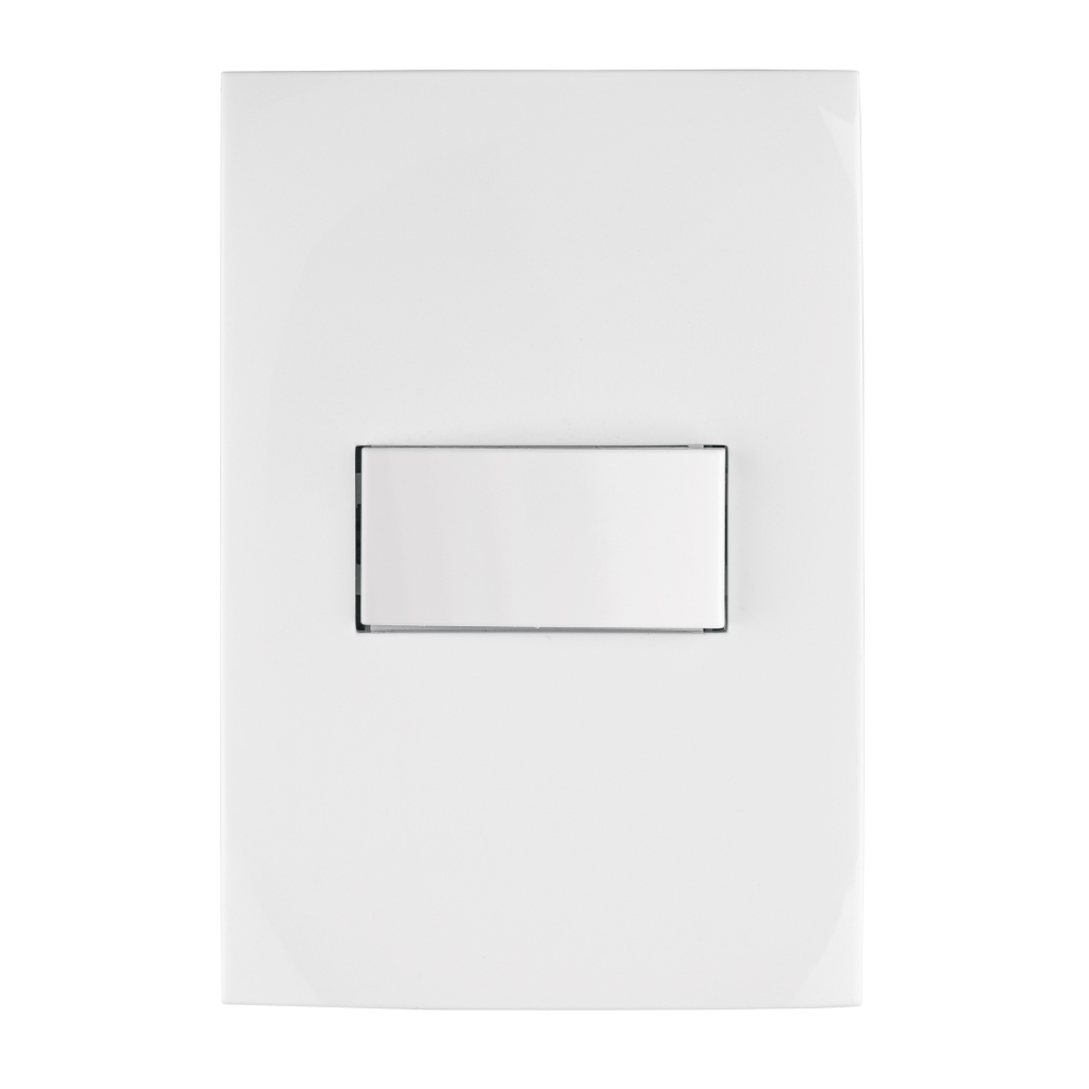 Placa armada con interruptor sencillo, línea Oslo, blanco PA-APSE-OB