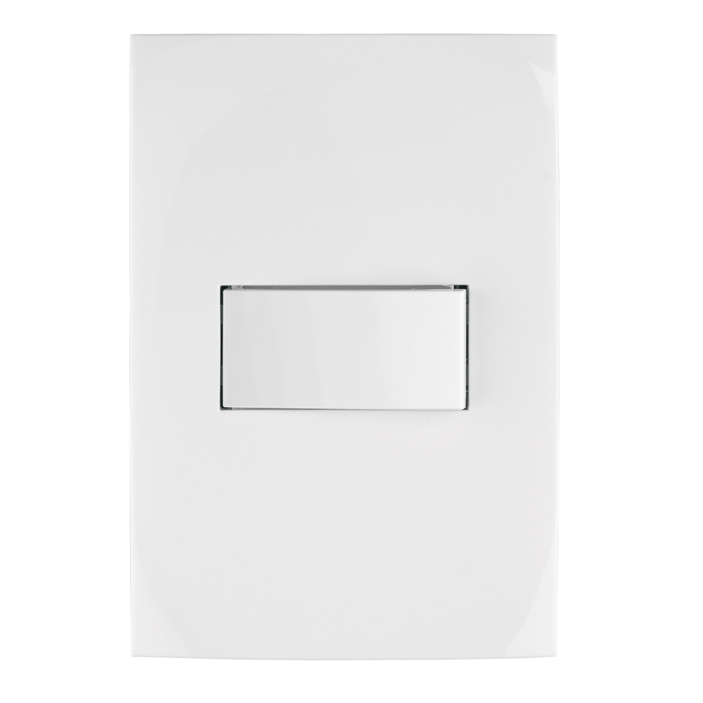 Placa armada con interruptor escalera, línea Oslo, blanco PA-APSE-EOB