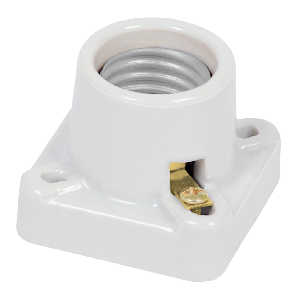 Portalámpara de porcelana, cuadrado, VOLTECK POPO-11